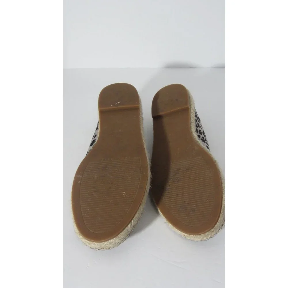 Sanctuary Leopard 7 Leather Espadrille Slip On Shoes